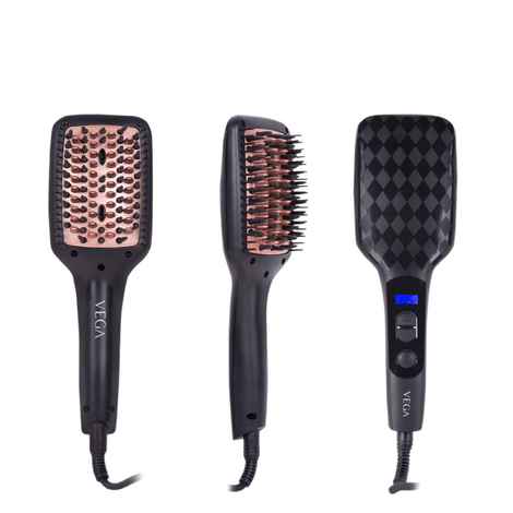 Buy Vega X-Look Hair Straightening Brush for Women with Ionic & Anti-Scald Technology, LCD Temperature & Adjustable Temperature, Paddle Hair Straightener Brush for Women (VHSB-02) - 1 pc - Purplle