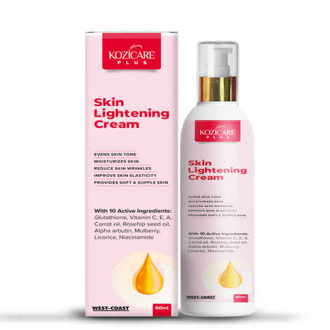 Buy Kozicare Plus Skin Lightening Cream with Kojic Acid 2.5%, Glutathione 1%, Vitamin C 2%, Vitamin A & Niacinamide 1% - 60ml - Purplle