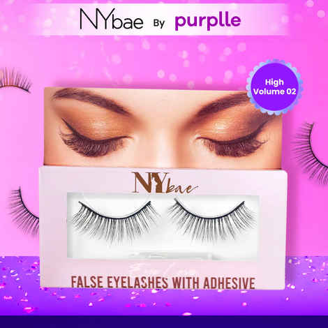 Buy NY Bae Eye Love False Eyelashes With Adhesive | Easy Application | Comfortable | Long Staying - High Volume 02 - 1 Pair - Purplle