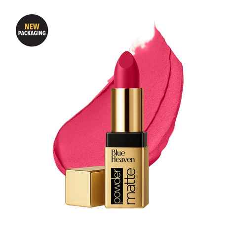Blue Heaven Powder Matte Lipstick for Women | Highly Pigmented | Light Weight | Creamy & Comfortable Buttery Texture | Luxe Matte Finish | Mystick Oak | 3.5 gm