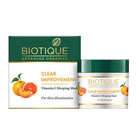 Buy Biotique Advanced Organics Clear Improvement Vitamin C Sleeping Mask (50 g) - Purplle