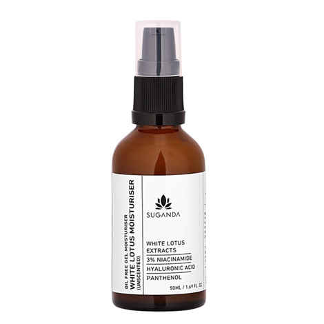 Suganda skincare White Lotus Lightweight Fragrance Free Unscented Moisturiser Oil for All Skin Types (50 ml)