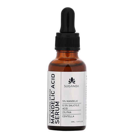 Buy Suganda 5% Mandelic Acid Serum, Provides Gentle Exfoliation, Reduces Acne, Glowing & Evens Out Skin Tone, Fades Superficial Pigmentation, Removes Dead Skin Cells (30 ml) - Purplle