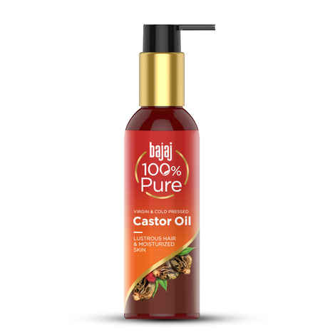 Buy Bajaj 100% Pure Castor Oil | Virgin & Cold Pressed |Lusturous Shiny Hair & Moisturized Skin |Oil | 200ml - Purplle