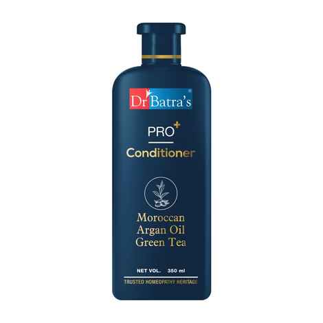 Buy Dr.Batra`s PRO+ Conditioner. Contains Moroccan Argan Oil, Green Tea, Castor Oil, Horsetail plant, Thuja Extracts. Restores Shine. Softens Dry Ends. Improves Hair Texture. Sulphate, Paraben, Silicone Free. Suitable for men and women. 350 ml - Purplle