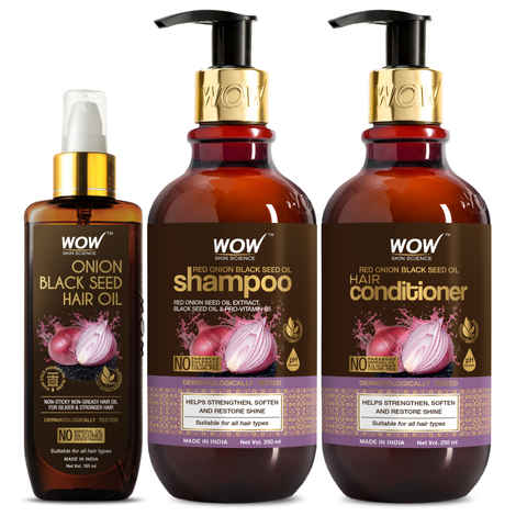 Buy WOW Restore & Rejuvenate Hair Care Kit (Shampoo + Hair Conditioner + Hair Oil)-650 ml - Purplle