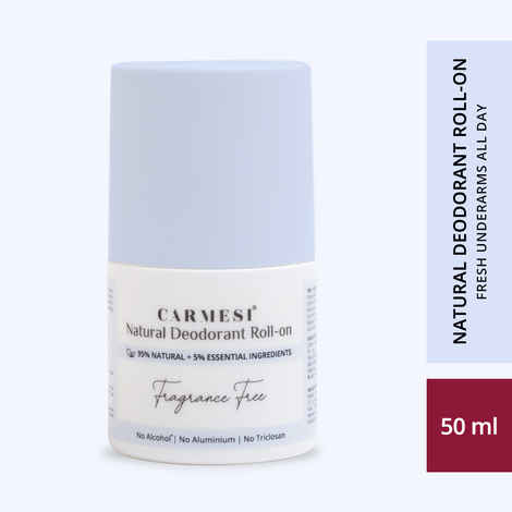 Carmesi Natural Deodorant Roll-on - Fragrance Free - 50 ml
