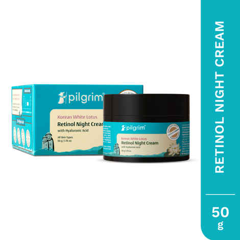 Pilgrim Retinol Night Cream with Hyaluronic Acid & Vitamin C for youthful & rejuvenated skin - 50 gm