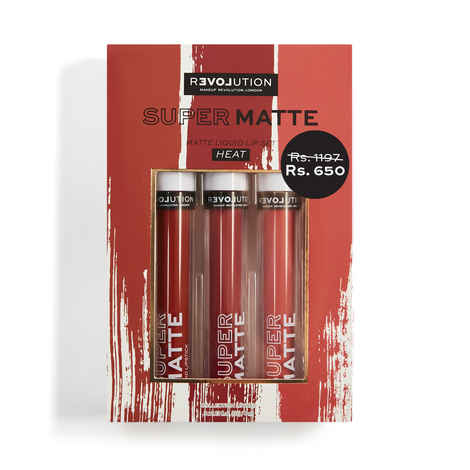 Makeup Revolution Relove Supermatte Liquid Lip Set Heat 12 ml