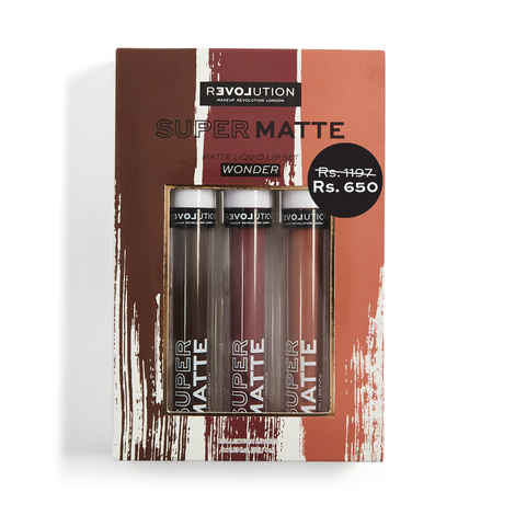 Buy Makeup Revolution Relove Supermatte Liquid Lip Set Wonder 12 ml - Purplle