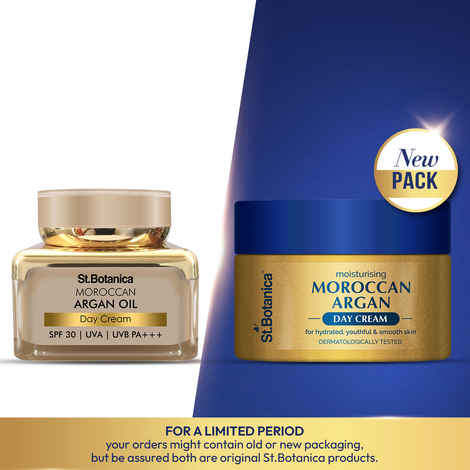 Buy St.Botanica Moroccan Argan Oil Day Cream With SPF 30 UVA/UVB PA+++, (50 gm) - Daily Cream For a Glowing, Youthful Looking Complexion - Purplle