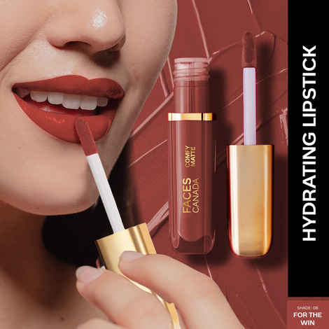 Buy Faces Canada Comfy Matte Lip Color | Hydrating | 10Hr Long Stay | Almond Oil | For The Win 08 3ml - Purplle