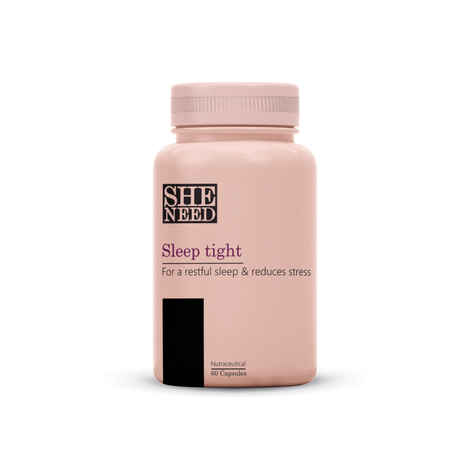 Buy SheNeed Sleep Tight Supplements For Women - Promotes Restful Sleep, Relaxation & Reduces Stress – 60 Capsules - Purplle