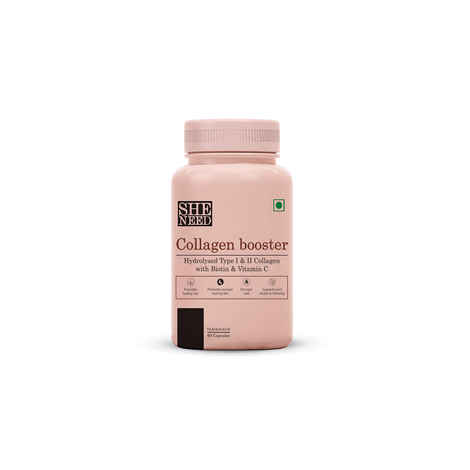 Buy SheNeed Collagen Booster with Hydrolysed Collagen, Anti-Aging, Beauty, Skin Repair & Pigmentation, Vegan for Men & Women – 60 Capsules - Purplle