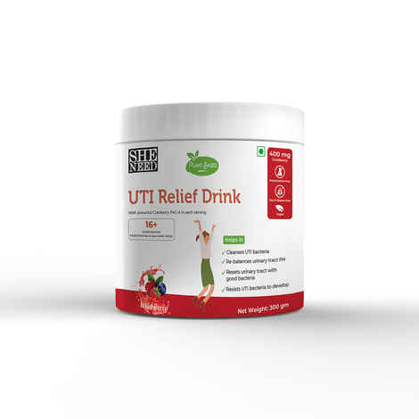Buy SheNeed Plant Based UTI Relief Drink For Women with Cranberry, Ashwagandha, Chamomile for UTI, Balance Ph, Soothes Pain & Bacterial Infection - 300 gm - Purplle