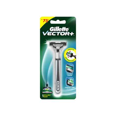 Buy Gillette Vector Plus Manual Shaving Razor 1 Pc - Purplle