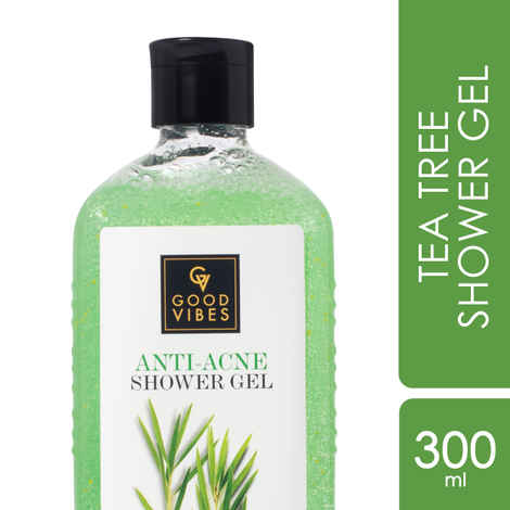 Buy Good Vibes Tea Tree Anti-Acne Shower Gel, With Rosemary Leaf Oil |(Body Wash) Anti-Bacterial |Certified Fragrance (300 ml) - Purplle