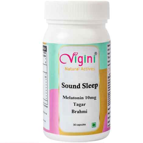 Buy Vigini Natural Non Habit Forming Melatonin 10mg Tagar Chamomile Vitamin B6 Promote Peaceful Deep Sleeping Reduce Stress, Healthy Sleep Aid Relaxation Cycle 30 Capsules - Purplle