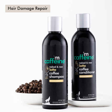Buy mCaffeine Damage Repair Latte Shampoo & Conditioner Combo | Nourishes & Strengthens Dry Hair | With Coconut Milk, Coffee & Keratin for Smooth & Shiny Hair | Sulphate & Paraben Free 500 ml - Purplle