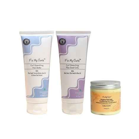 Buy Fix My Curls Curl Quenching Moisture Styling Bundle with Moisture Hair Mask For Curly, Wavy, Fizzy Hair (350 ml) - Purplle