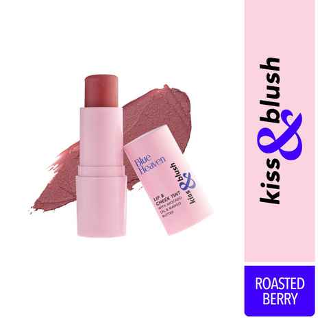 Buy Blue Heaven Kiss & Blush Lip, Cheek & Eye Tint with Avocado Oil & Mango Butter | 3-in-1 blush for face makeup | Rich & Creamy Formula |Easily Blendable | Multipurpose Makeup, Roasted Berry, 8.5 gm - Purplle