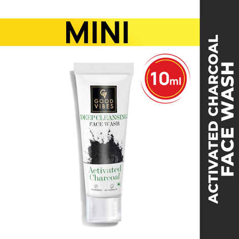 Buy Good Vibes Activated Charcoal Deep Cleansing Face Wash (10 ml) - Purplle