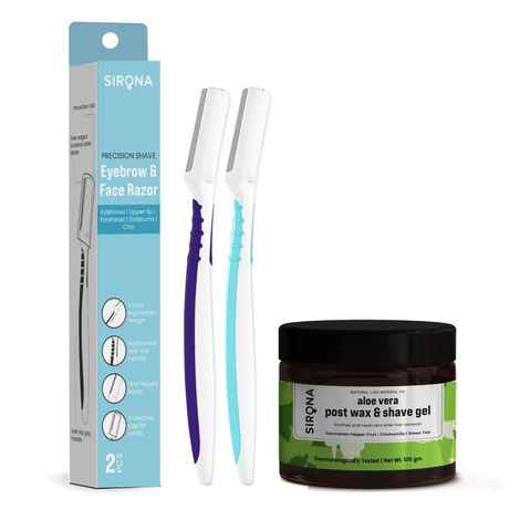 Buy Sirona Post Shave Gel with Eyebrow & Face Razor - Pack of 2 - Purplle
