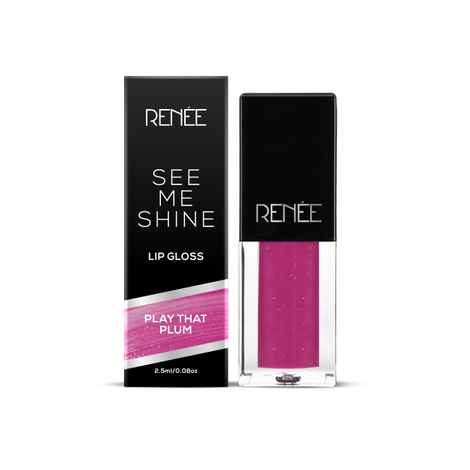RENEE See Me Shine Lip Gloss - Play That Plum 2.5 ml, Non Sticky & Non Drying Formula, Long Lasting Moisturizing Effect, Compact and Easy to Carry