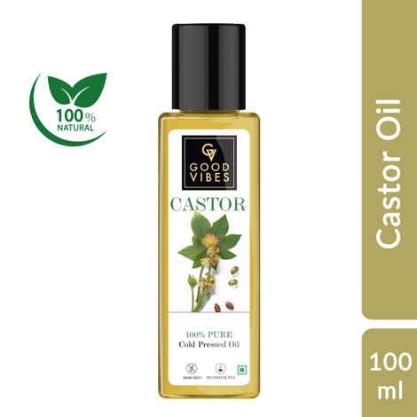 Buy Good Vibes Castor 100% Pure Cold Pressed Oil For Hair & Skin | Moisturizing, Hair Growth | No Parabens, No Sulphates, No Mineral Oil (100 ml) - Purplle