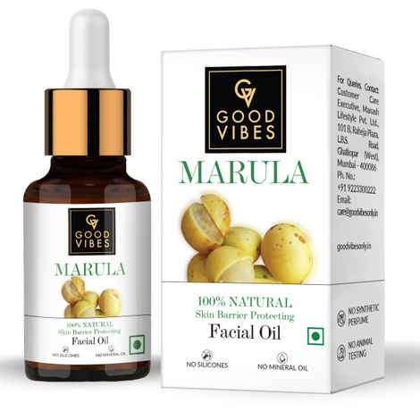 Buy Good Vibes 100% Natural Marula Skin Barrier Protecting Facial Oil (10 ml) - Purplle