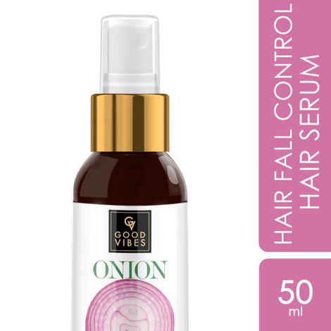 Good Vibes Onion Hair Fall Control Hair Serum | Hair Growth, Strenghtening | No Parabens, No Sulphates, No Animal Testing (50 ml)