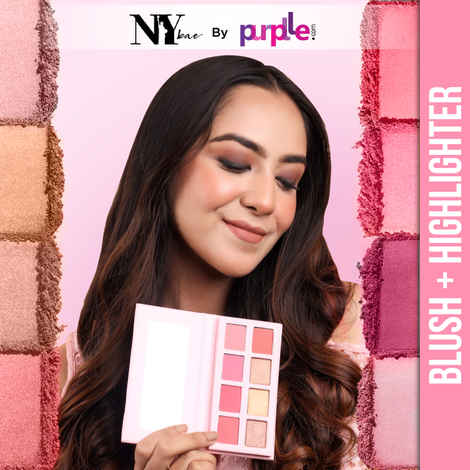 NY Bae Pro Blush + Highlighter Palette - 02 (16 gm) | Blendable | 8 In 1 | Matte & Shimmer Shades | Rich Colour | Multipurpose | Travel Friendly