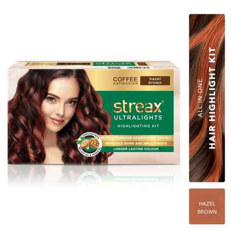 Buy Streax Coffee collection Ultralights Highlighting Kit - Hazel Brown (40 gm+40 ml) - Purplle