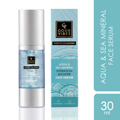 Buy Good Vibes Aqua & Sea Mineral Hydration Booster Face Serum | Forever Collection | Protects From Pollution, Provides Hydration | Vegan, No Parabens, No Sulphates, No Mineral Oil, No Silicones, No Animal Testing (30 ml) - Purplle
