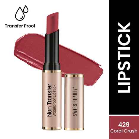 Buy Swiss Beauty Non Transfer Waterproof Lipstick 429 Coral Crush (3 gm) - Purplle