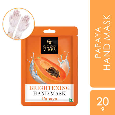 Buy Good Vibes Papaya Brightening Hand Mask | Cleansing, Hydrating | Vegan, No Parabens, No Sulphates, No Alcohol, No Animal Testing (20 gm) - Purplle