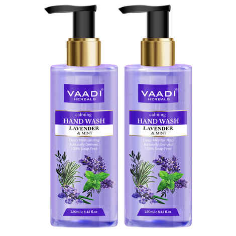 Vaadi Herbals Pack of 2 Calming Lavender & Mint Hand Wash - Deep Moisutirizing (250 ml x 2)