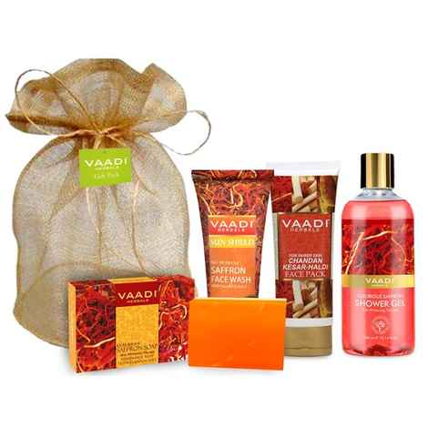 Vaadi Herbals Luxurious Saffron Skin Whitening Set (Visibly Fair Skin) (555 gm)