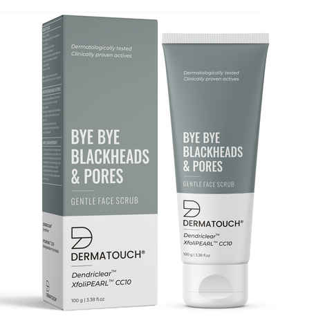 Buy DERMATOUCH Bye Bye Blackheads & Pores scrub | Blackheads Remover and Deep exfoliate scrub - 100g - Purplle