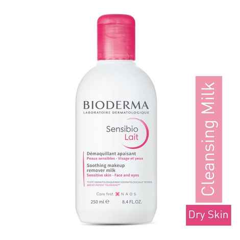 Buy Bioderma Sensibio Lait Demaquillant Soothing makeup removing milk that gently cleanses sensitive skin, 250ml - Purplle