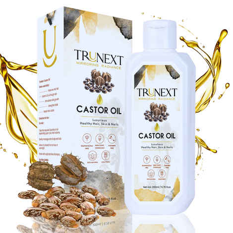 Buy TRUNEXT Cold Pressed Pure Castor Hair Oil For Hair Growth, (200 ml) - Purplle
