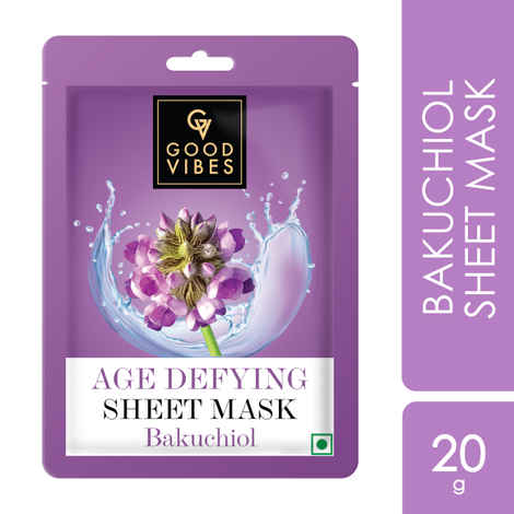 Good Vibes Bakuchiol Age Defying Sheet Mask | For Soft & Smooth Skin | Fights Signs Of Ageing (20 gm)