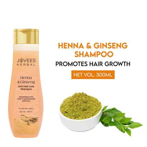 Jovees Herbal Henna & Ginseng Anti Hair Loss Shampoo | For Hair Growth & Hair Fall Control With Henna , Ginseng & A mla Extract | For All Hair Type 300 ml