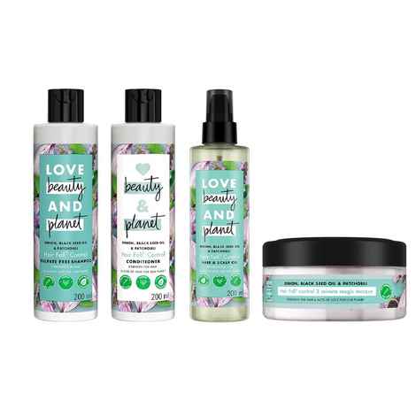Buy Love Beauty Planet Onion, Black Seed & Patchouli Hairfall Control Sulfate Free Shampoo, 200 ml+Conditioner, 200 ml+Hair Oil, 200 ml+Hair Mask, 200 ml - Purplle