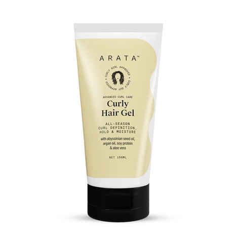 Arata Advanced Curl Care Curly Hair Gel (150 ml) | Abyssinian Seed Oil, Argan Oil, Soy Protein & Aloe Vera | All-Season Curl Definition & Soft, Natural Hold | CG Approved