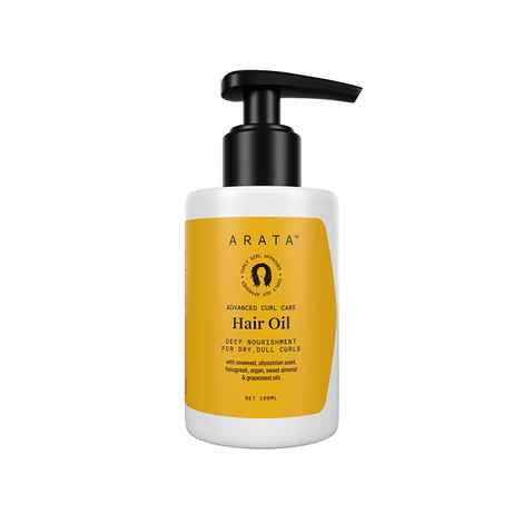 Buy Arata Advanced Curl Care Hair Oil (100 ml) With 14 Potent Oils | For Dry, Dull Curls | Seaweed, Abyssinian Seed, Fenugreek & Grapeseed Oils | Moisturizes Curls & Combats Frizz | CG Approved - Purplle