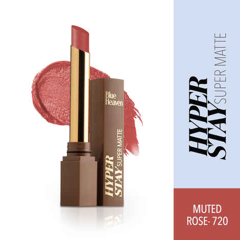 Buy Blue Heaven Hyperstay Super Matte Lipstick, Muted Rose, 720 (2.2 gm) - Purplle