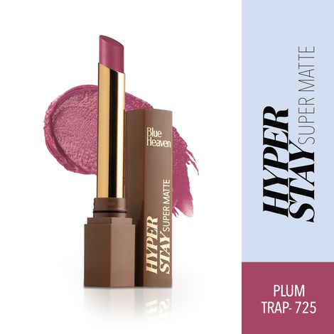 Buy Blue Heaven Hyperstay Super Matte Lipstick, Plum Trap, 725 (2.2 gm) - Purplle