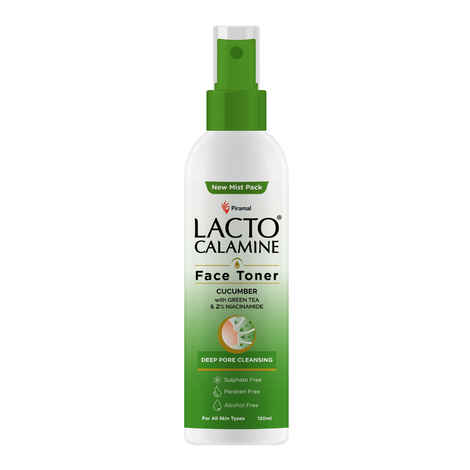 Buy Lacto Calamine Cucumber Face Toner with Green Tea & Niacinamide Deep Pore Cleansing. For all Types Skin No Parabens, No Sulphate, No Alcohol - 120 ml - Purplle