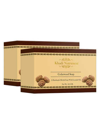 Buy Khadi Nutriment Cedarwood Soap, 125 gm (Pack of 2) - Purplle
